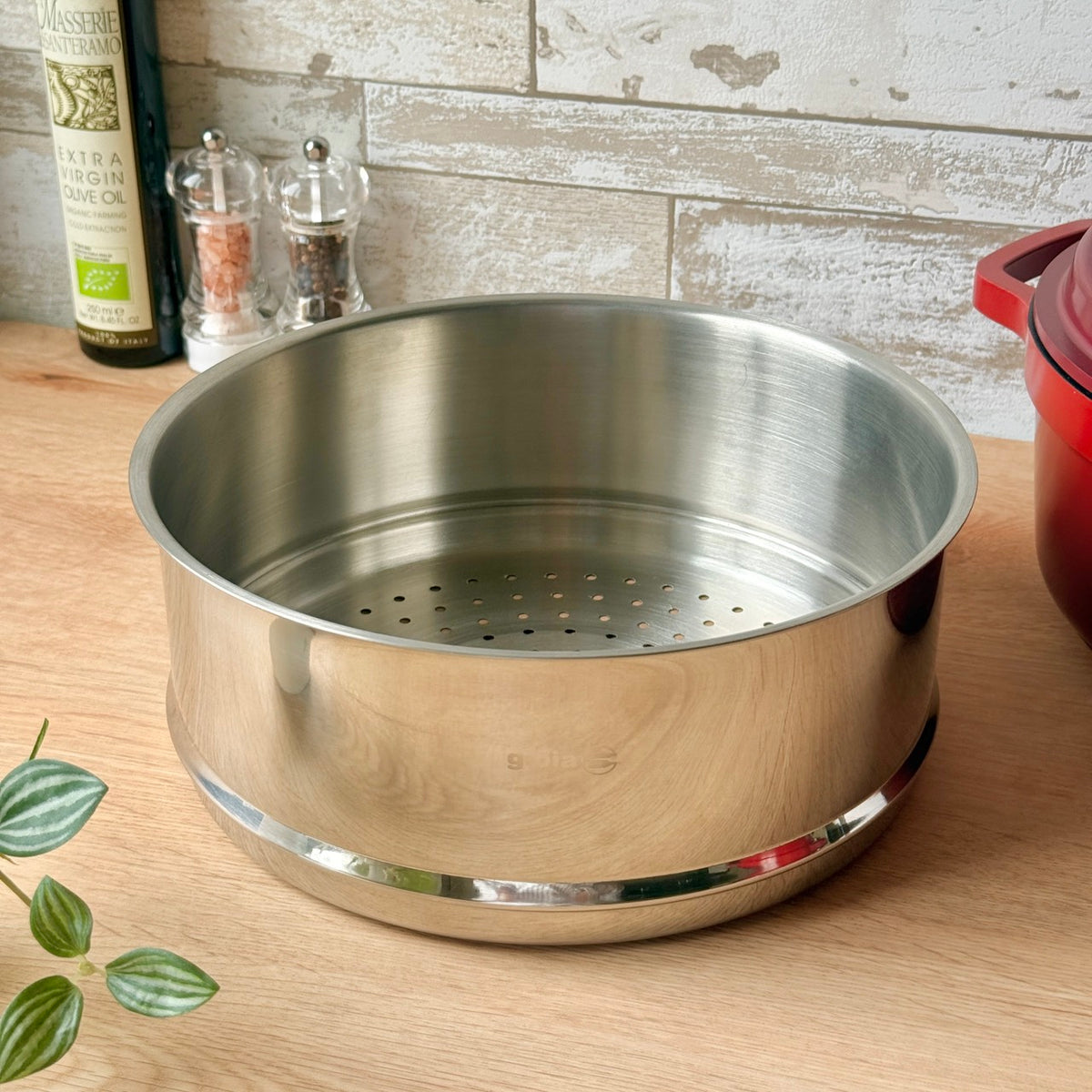gioia キャセロール・蒸し器・ハンドルカバー3点セット
